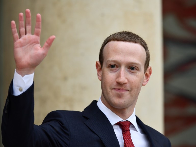 Emmanuel Macron - Mark Zuckerberg meeting in Paris- - PARIS, FRANCE - MAY 10: Founder and CEO of Facebook Mark Zuckerberg leaves after a meeting with French President Emmanuel Macron (not seen) at the Elysee Palace in Paris, France on May 10, 2019.