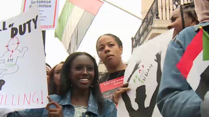 مظاهرات بلندن ضد تدخل السعودية والإمارات ومصر بالشأن السوداني