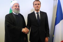 Hassan Rouhani - Emmanuel Macron meeting in New York- - NEW YORK, USA - SEPTEMBER 26: (----EDITORIAL USE ONLY – MANDATORY CREDIT -