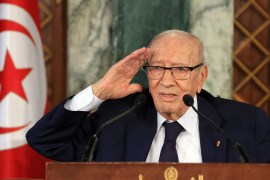 Tunisian President Beji Caid Essebsi- - TUNIS, TUNISIA - NOVEMBER 08: Tunisian President Beji Caid Essebsi holds a press conference at the Carthage Presidential Palace in Tunis, Tunisia on November 08, 2018.