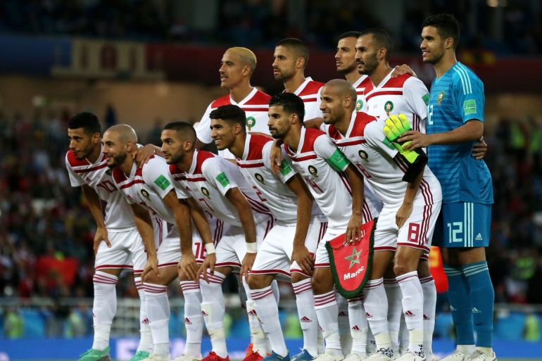 KALININGRAD, RUSSIA - JUNE 25: The Morocco players pose for a team photo prior to the 2018 FIFA World Cup Russia group B match between Spain and Morocco at Kaliningrad Stadium on June 25, 2018 in Kaliningrad, Russia. (Photo by Francois Nel/Getty Images)