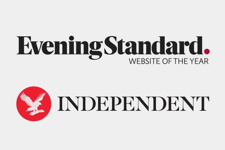 شعار صحيفة ذي إندبندنت وشعار صحيفة ذي إيفنينغ ستاندرد