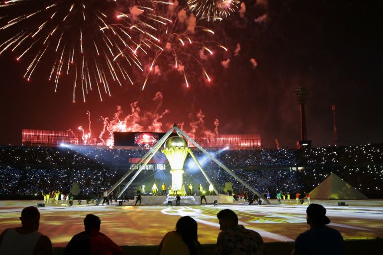 epa07664402 Dancers perform during the opening ceremony before the opening match of the 2019 Africa Cup of Nations (AFCON) between Egypt and Zimbabwe at Cairo International Stadium in Cairo, Egypt, 21 June 2019. The 2019 Africa Cup of Nations (AFCON) will take place from 21 June until 19 July 2019 in Egypt. EPA-EFE/KHALED ELFIQI