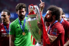 MADRID, SPAIN - JUNE 01: Mohamed Salah of Liverpool kisses the Champions League Trophy after winning the UEFA Champions League Final between Tottenham Hotspur and Liverpool at Estadio Wanda Metropolitano on June 01, 2019 in Madrid, Spain. (Photo by Laurence Griffiths/Getty Images)