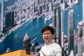 HONG KONG, HONG KONG - JUNE 15: Carrie Lam, Hong Kong's chief executive, speaks during a news conference at Central Government Complex on June 15, 2019 in Hong Kong China. Hong Kong's Chief Executive Carrie Lam announced to delay a controversial China extradition bill and halt its progress on Saturday after recent clashes between the police and protesters outside government buildings over the bill that would allow suspected criminals to be sent to the mainland. An estimated 1 million people took to the streets on Sunday to protest against the bill as clashes between demonstrators and the police erupted after the peaceful march and many believe the proposed amendment would erode Hong Kong's legal protections, placing its citizens at risk of extradition to China. (Photo by Anthony Kwan/Getty Images)