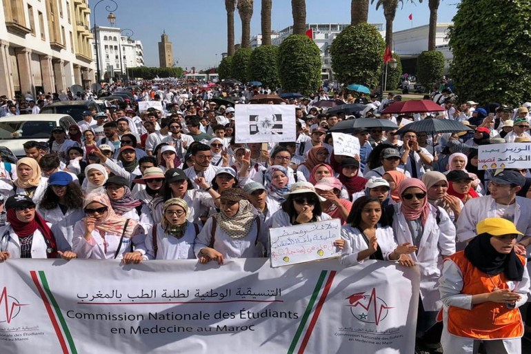 طلبة الطب والصيدلة يحتجون ضد سوء جودة التكوين / المغرب/ مصدر الصور: التنسيقية الوطنية لطلبة الطب ووافقوا على نشرها