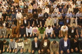 Eid al-Fitr in Iraq- - SULAYMANIYAH, IRAQ - JUNE 4: Muslims perform Eid al-Fitr prayer at Darul Selam Mosque in Suleymaniyah, Iraq on June 4, 2019. Eid al-Fitr is a religious holiday celebrated by Muslims around the world that marks the end of Ramadan, Islamic holy month of fasting.