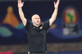 epa07669636 Algeria's coach Djamel Belmadi reacts during the match of the 2019 Africa Cup of Nations (AFCON) between Algeria v Kenya at 30 June Stadium in Cairo, Egypt, 23 June 2019. EPA-EFE/KHALED ELFIQI