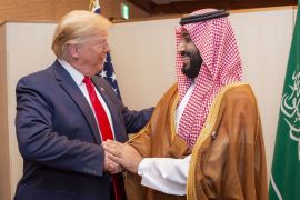 US President Trump meets Crown Prince of Saudi Arabia Al Saud- - OSAKA, JAPAN - JUNE 29: (----EDITORIAL USE ONLY – MANDATORY CREDIT -