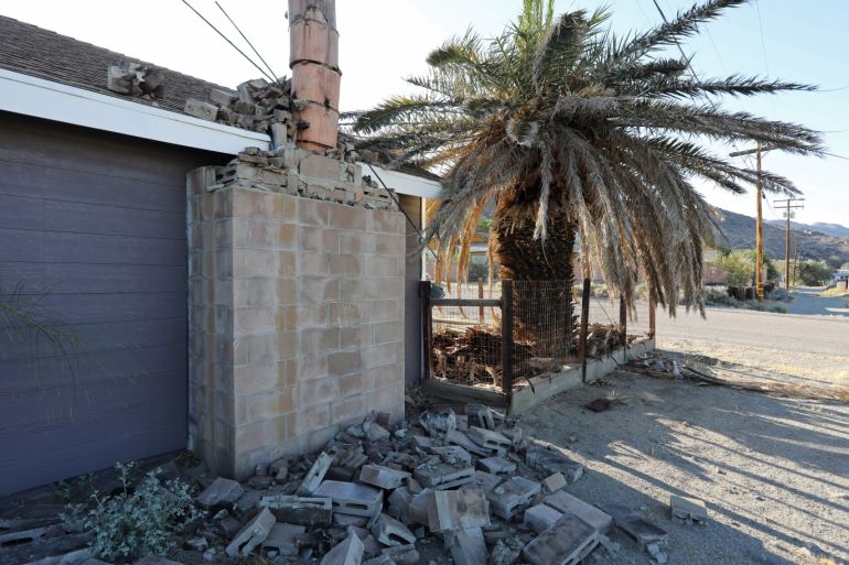 A house is seen damaged from a powerful earthquake that struck Southern California, near the epicenter, northeast the city of Ridgecrest, California, U.S., July 4, 2019. REUTERS/David McNew