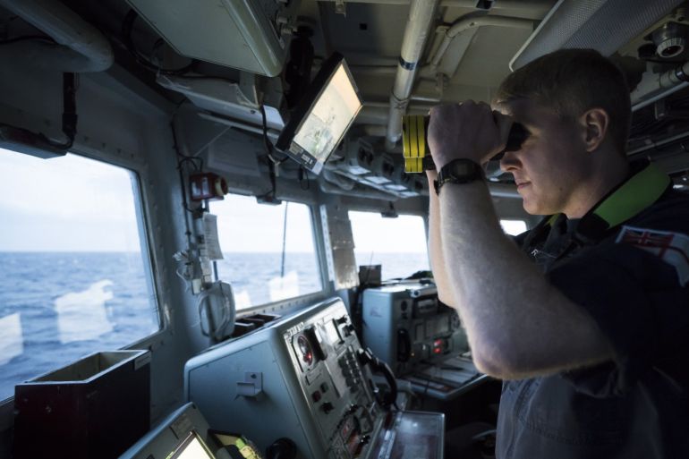 AT SEA, JAPAN - MARCH 14: Commanding Officer Conor O’Neill works inside the bridge of British Royal Navy's HMS Montrose frigate during a joint exercise with Japanese Maritime Self-Defense Force and U.S. Navy on March 14, 2019 on the Pacific Ocean near Tokyo, Japan. (Photo by Tomohiro Ohsumi/Getty Images)