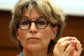 Agnes Callamard, U.N. special rapporteur on extrajudicial executions who issued report on the murder of Saudi journalist Jamal Khashoggi, takes part in a side event called