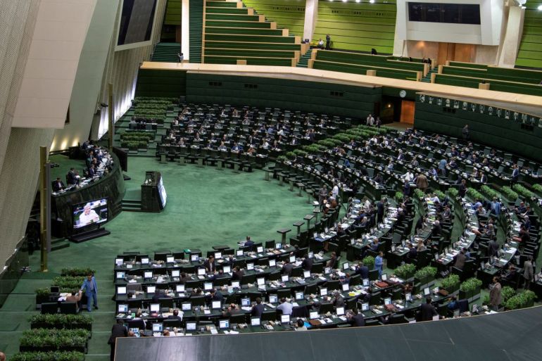 A general view of the Iranian parliament in Tehran, Iran June 25, 2019.  Nazanin Tabatabaee/West Asia News Agency via REUTERS. ATTENTION EDITORS - THIS PICTURE WAS PROVIDED BY A THIRD PARTY