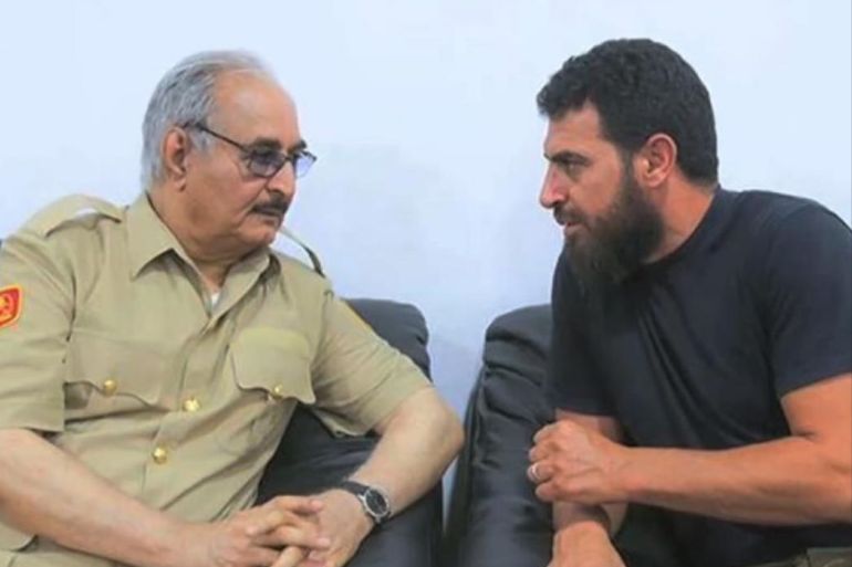 Werfalli (R) fought on the same side as the LNA and its leader Haftar, who refuses to recognise the authority of a UN-backed government based in Tripoli (Screengrab)