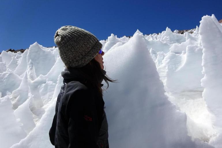 Said سعيد - يتراوح ارتفاع الأبراج الجليدية فوق جبال الأنديز ما بين بضع بوصات إلى 15 قدم – البيان الصحفي لجامعة كولورادو بولدر - اكتشاف حياة ميكروبية نشطة في بيئة جليدية قاحلة
