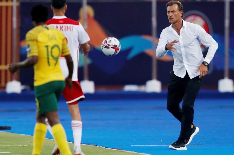 Soccer Football - Africa Cup of Nations 2019 - Group D - South Africa v Morocco - Al Salam Stadium, Cairo, Egypt - July 1, 2019 Morocco coach Herve Renard during the match REUTERS/Amr Abdallah Dalsh