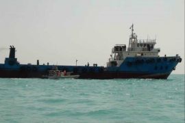 وكالة مهر الإيرانية نشرت صورة سفينة النفط التي أوقفها الحرس الثوري بمياه الخليج بتهمة تهريب الخام