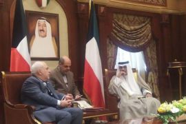 صورة نشرها حساب وزير خارجية ظريف في تويتر لاجتماع مع ولي العهد الكويتي