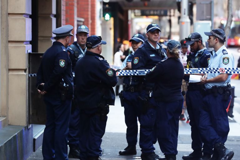 SYDNEY, AUSTRALIA - AUGUST 13: A police presence is seen outside 118 Clarence St on August 13, 2019 in Sydney, Australia. One woman is dead, and another injured after man went on a stabbing attack through Sydney's CBD on Tuesday afternoon. Police have the man in custody. (Photo by Matt King/Getty Images)