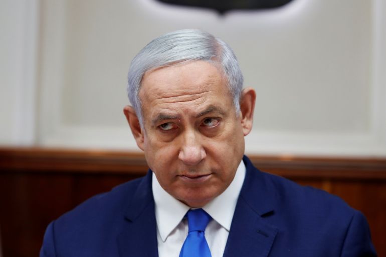 Israeli Prime Minister Benjamin Netanyahu attends the weekly cabinet meeting in Jerusalem July 14, 2019. REUTERS/Ronen Zvulun