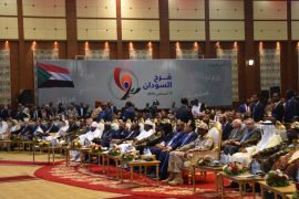 Signing ceremony of Constitutional Declaration in Sudan- - KHARTOUM, SUDAN - AUGUST 17: Leaders are seen during the signing ceremony of Constitutional Declaration between Forces of Freedom and Change and Transitional Military Council in Khartoum, Sudan on August 17, 2019.