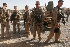 FILE PHOTO: U.S. Marines prepare themselves before going training with Afghan National Army (ANA) soldiers in Helmand province, Afghanistan July 6, 2017.REUTERS/Omar Sobhani/File photo
