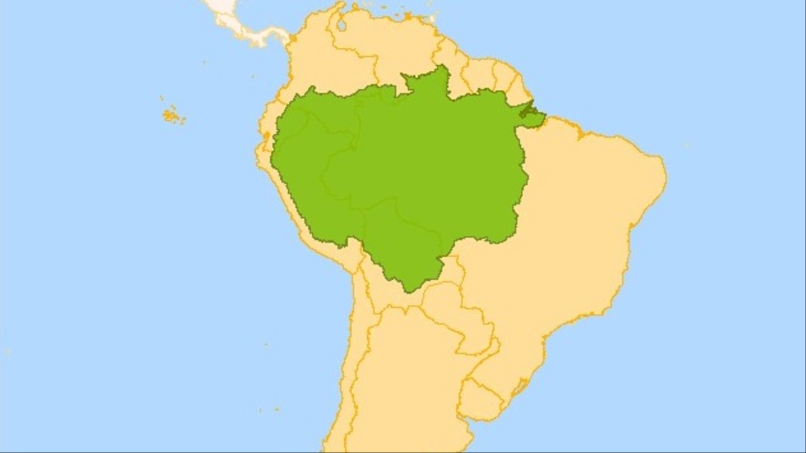 غابات الأمازون بالنسبة لقارة أميركا الجنوبية