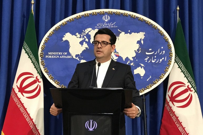 Iran's Foreign Ministry Spokesman Abbas Mousawi- - TEHRAN, IRAN - MAY 28: Iran's Foreign Ministry Spokesman Abbas Mousawi holds a press conference at Foreign Ministry building in Tehran, Iran on May 28, 2019.