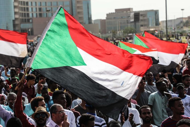 Protests in Sudan- - KHARTOUM, SUDAN - JULY 18 : Demonstrators gather to commemorate those who lost their lives in the anti-regime protests and demand punishment for those responsible at the Green Square in Khartoum, Sudan on July 18, 2019.