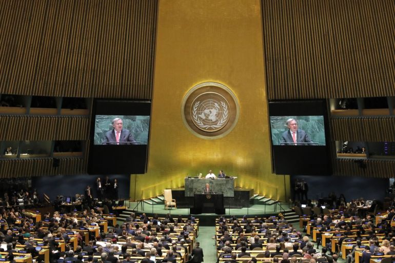 United Nations Secretary General Antonio Guterres addresses the opening of the 74th session of the United Nations General Assembly at U.N. headquarters in New York City, New York, U.S., September 24, 2019. REUTERS/Lucas Jackson