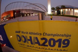 A general view shows Khalifa International Stadium, the venue for the upcoming 2019 IAAF World Athletics Championships, during sunset in Doha, Qatar, September 23, 2019. REUTERS/Fabrizio Bensch