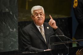 NEW YORK, NY - SEPTEMBER 26 : Palestinian President Mahmoud Abbas speaks during the 74th United Nations General Assembly at the United Nations on September 26, 2019 in New York City. Abbas was expected to renew his pledge to hold parliamentary elections once he returns home, though he has made similar pledges in recent years. Palestinians last held elections in 2006. Stephanie Keith/Getty Images/AFP== FOR NEWSPAPERS, INTERNET, TELCOS & TELEVISION USE ONLY ==