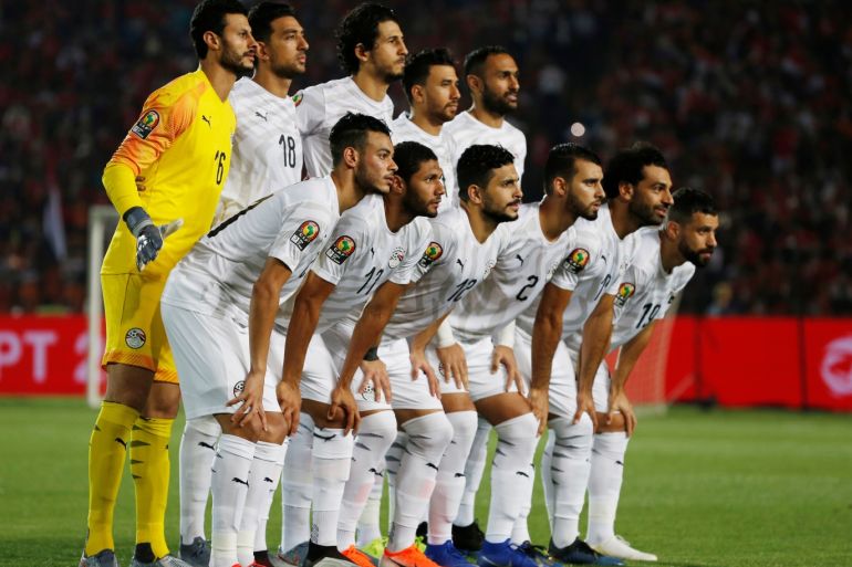Soccer Football - Africa Cup of Nations 2019 - Group A - Uganda v Egypt - Cairo International Stadium, Cairo, Egypt - June 30, 2019 Egypt players pose for a team group photo before the match REUTERS/Amr Abdallah Dalsh