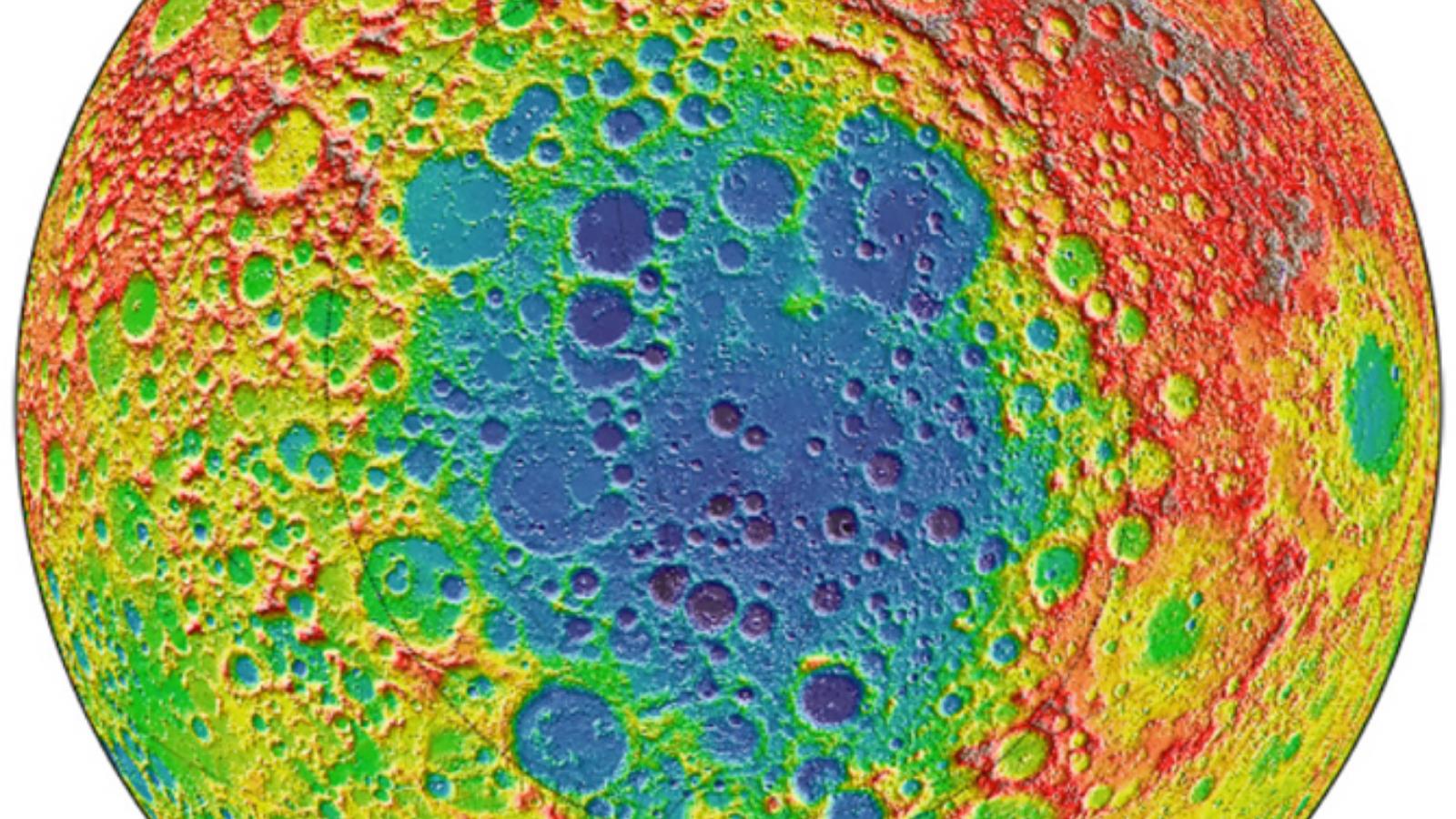 القطب الجنوبي للقمر حيث توجد فوهتا شرودنغر وزيمان وتنكشف بعض الطبقات العميقة للقمر (ناسا)