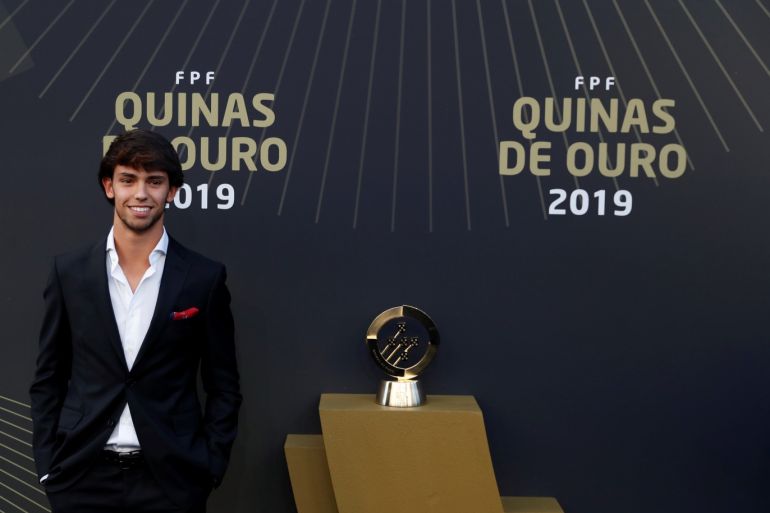 Portuguese soccer player Joao Felix arrives at the Quina Awards ceremony in Lisbon, Portugal, September 2, 2019. REUTERS/Rafael Marchante