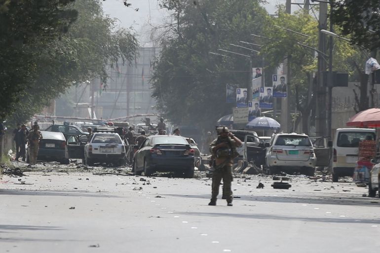 Damaged cars are seen at the site of a suicide attack in Kabul, Afghanistan September 5, 2019.REUTERS/Omar Sobhani