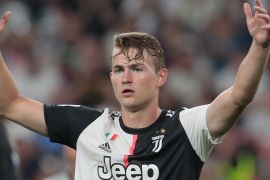 TURIN, ITALY - AUGUST 31: Matthijs de Ligt of Juventus gestures during the Serie A match between Juventus and SSC Napoli at Allianz Stadium on August 31, 2019 in Turin, Italy. (Photo by Emilio Andreoli/Getty Images )