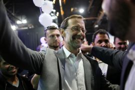 Moshe Feiglin, leader of Zehut, an ultra-nationalist religious party, takes part in an election campaign event in Tel Aviv, Israel April 2, 2019. Picture taken April 2, 2019. REUTERS/Corinna Kern