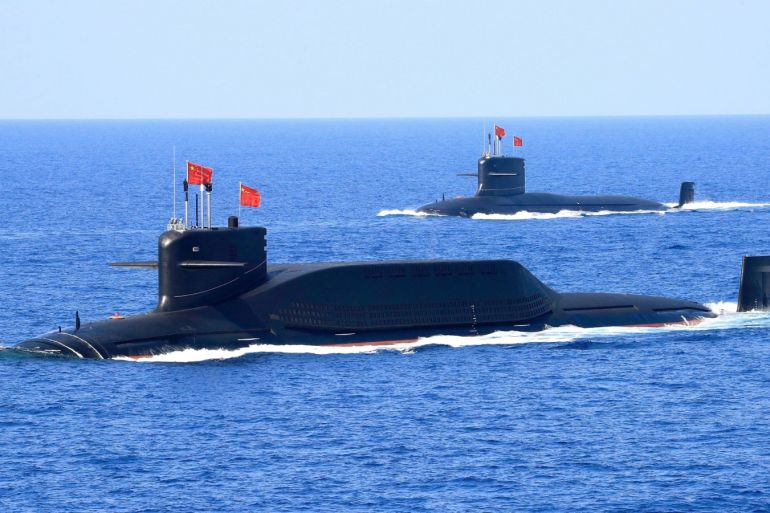 A nuclear-powered Type 094A Jin-class ballistic missile submarine of the Chinese People's Liberation Army (PLA) Navy is seen during a military display in the South China Sea April 12, 2018. Picture taken April 12, 2018. To match Special Report CHINA-ARMY/NUCLEAR      REUTERS/Stringer ATTENTION EDITORS - THIS IMAGE WAS PROVIDED BY A THIRD PARTY. CHINA OUT.