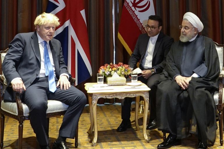 Hassan Rouhani - Boris Johnson meeting in New York- - NEW YORK, USA - SEPTEMBER 25: (----EDITORIAL USE ONLY – MANDATORY CREDIT -