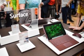 LONDON, ENGLAND - JULY 11: A Microsoft Surface device on display at the Microsoft store opening on July 11, 2019 in London, England. Microsoft opened their first flagship store in Europe this morning, August 11. (Photo by Peter Summers/Getty Images)