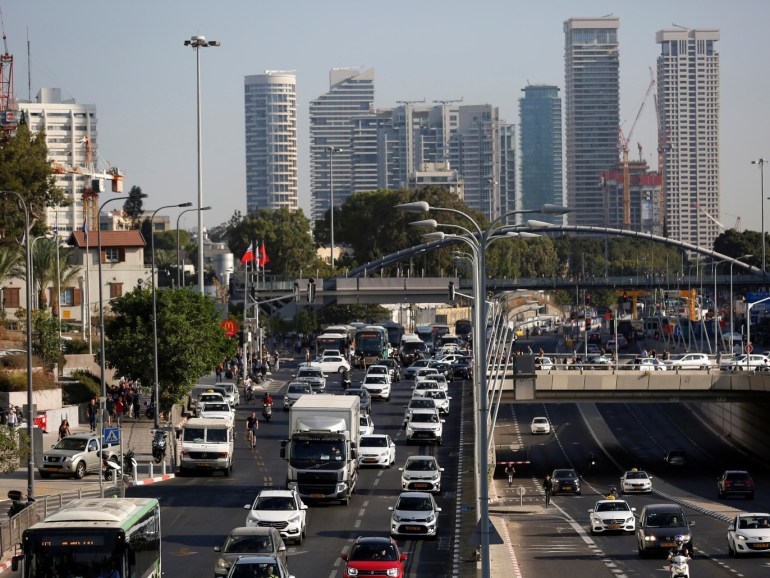 Cars drive on a main road in Tel Aviv, Israel, October 7, 2019. Picture taken on October 7, 2019. REUTERS/Corinna Kern
