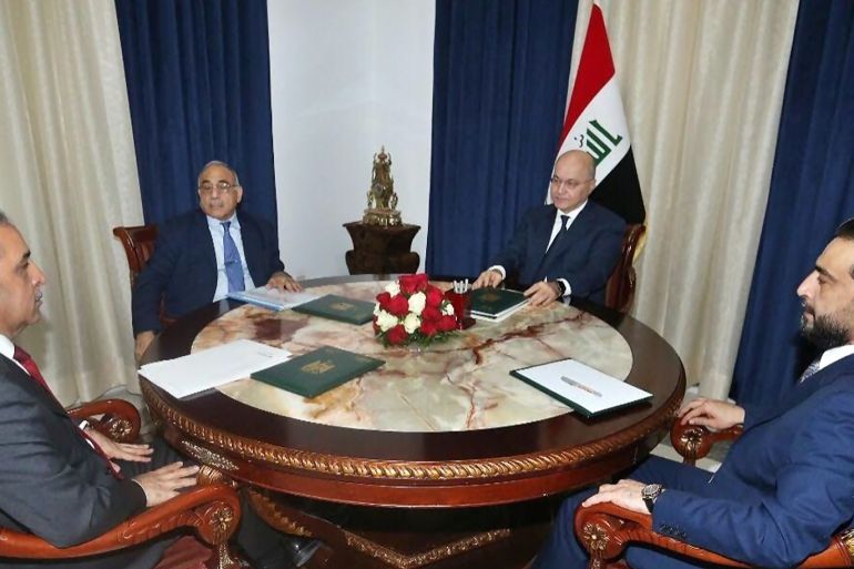 محضر اجتماع قصر السلام الخاص بالرئاسات الثلاث بحضور رئيس مجلس القضاء وكالة الأنباء العراقية