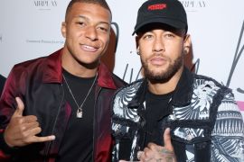 PARIS, FRANCE - SEPTEMBER 28: Kylian Mbappe and Neymar attend Cindy Bruna's Birthday Party at Hotel Lutetia with Five Eyes Production as part of Paris Fashion Week Womenswear Spring Summer 2020 on September 28, 2019 in Paris, France. (Photo by Victor Boyko/Getty Images For Hotel Lutetia and Five Eyes Production)