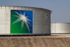 A view shows branded oil tanks at Saudi Aramco oil facility in Abqaiq, Saudi Arabia October 12, 2019. REUTERS/Maxim Shemetov