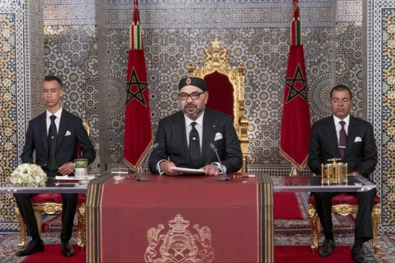 epa07747985 A handout photo made available by the Moroccan News Agency (MAP) showing HM King Mohammed VI, speaking in Tetouan, Morocco, 29 July 2019, on the occasion of the 20th anniversary of the Sovereign's accession to the throne of Morocco. EPA-EFE/MAP HANDOUT HANDOUT EDITORIAL USE ONLY/NO SALES