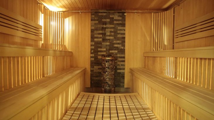 An interior view shows the sauna at the Aqua Complex of the New Peterhof Hotel which was chosen to be the base for the South Korean national soccer team during the 2018 FIFA World Cup in St. Petersburg, Russia March 2, 2018. REUTERS/Anton Vaganov