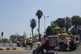 Anti-government protests in Cairo- - CAIRO, EGYPT - SEPTEMBER 27: Roads to Tahrir Square are being blocked by Security forces to prevent Anti-government protests in Cairo, Egypt on September 27, 2019.