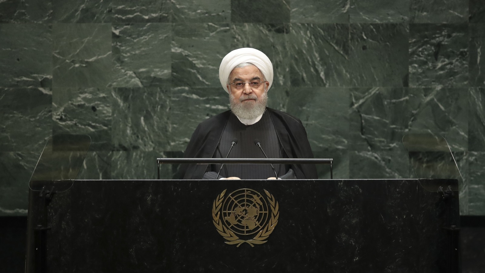‪روحاني يلقي كلمته في الجمعية العامة للأمم المتحدة‬ (الفرنسية)