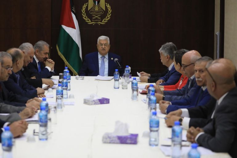 Palestinian President Mahmoud Abbas- - RAMALLAH, WEST BANK - OCTOBER 03: Palestinian President Mahmoud Abbas leads Palestine Liberation Organization board meeting in Ramallah, West Bank on October 03, 2019.